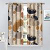Brown Leaves Curtains,Bohe Abstract Geometric Pattern Tropical Plant Leaf Print Home Bedroom Living Room Kitchen Window Drapes 42x45 Inch view 4