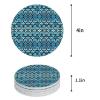 Coasters for Drinks Set of 8, Teal Gradient Abstract Flowers Geometric Texture Ceramic Cup Mat, Absorbent Ceramic Stone Coasters with Cork Base for Coffee, Cups, Wooden Table, Home Decor 4 Inch view 2