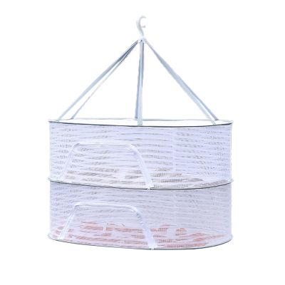 AOKID Herb Drying Rack,3 Layer Hanging Mesh Net,Plant Drying Rack Net,Foldable Hanging Mesh Dryer for Buds,Fruits, Hydroponics Flowers, Vegetables, Fish & Clothes Grey Dual Layer