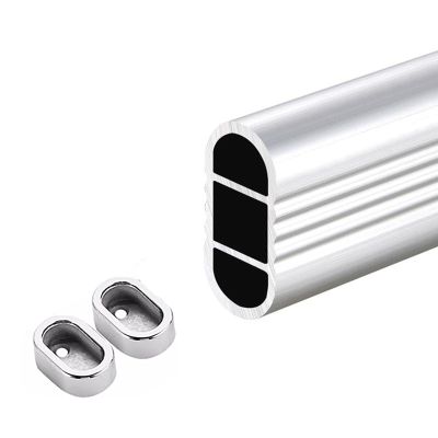 RENLXFI Thickened Closet Bar, for Both Inside and Outside The Closet, Wardrobe Rod Holder, Aluminum Alloy Clothes Hanging Bar Rail, Easy Install (Size : 120cm/47.2in)