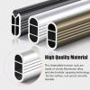 RENLXFI Thickened Closet Bar, for Both Inside and Outside The Closet, Wardrobe Rod Holder, Aluminum Alloy Clothes Hanging Bar Rail, Easy Install (Size : 120cm/47.2in) view 3