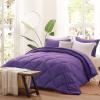RIANBHI Queen Size Comforter Set 500 GSM Diamond Pattern Down Alternative 1000 Series Egg Plant 3 Piece (Comforter + 2 Pillowcases) Microfiber Bedding Comforter Sets with Corner Tabs view 2