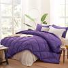RIANBHI Queen Size Comforter Set 500 GSM Diamond Pattern Down Alternative 1000 Series Egg Plant 3 Piece (Comforter + 2 Pillowcases) Microfiber Bedding Comforter Sets with Corner Tabs view 3