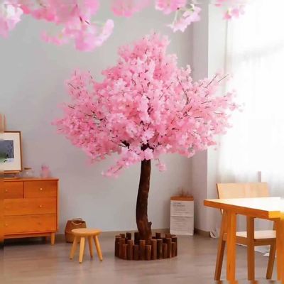 ESRADA Heart-Shaped Cherry Sakura Tree Romantic Japanese Cherry Blossom Tree Decoration Pink Artificial Cherry Blossom Tree Light Pink Tree Indoor Outdoor Home Office Party 1.8m/6FT