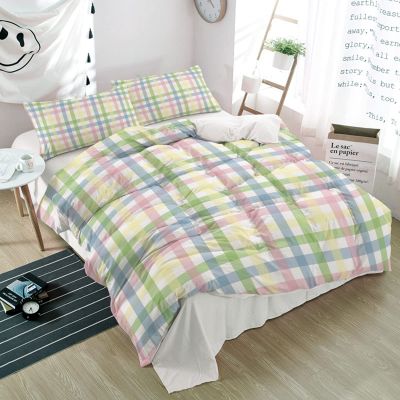 3 Piece Bedding Set,Easter Tartan Stripe Breathable Duvet Cover Super Soft Pillow Shams,Simple Geometric Watercolor Washable Bed Sets All Seasons for Bedroom Dorm Hotel RV