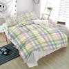 3 Piece Bedding Set,Easter Tartan Stripe Breathable Duvet Cover Super Soft Pillow Shams,Simple Geometric Watercolor Washable Bed Sets All Seasons for Bedroom Dorm Hotel RV view 1