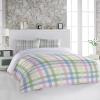 3 Piece Bedding Set,Easter Tartan Stripe Breathable Duvet Cover Super Soft Pillow Shams,Simple Geometric Watercolor Washable Bed Sets All Seasons for Bedroom Dorm Hotel RV view 2