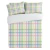 3 Piece Bedding Set,Easter Tartan Stripe Breathable Duvet Cover Super Soft Pillow Shams,Simple Geometric Watercolor Washable Bed Sets All Seasons for Bedroom Dorm Hotel RV view 4