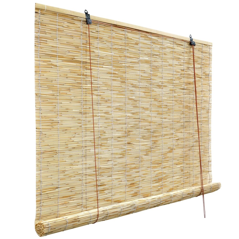 HIAPES Bamboo Blinds - Outdoor Patio Shades, Sun Protection, Breathable for Decks, Porches, Balconies & Backyards