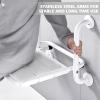 Wall Mounted Shower Seat with Grab Bar Folding Shower Stool Shower Chair Stainless Steel Bathroom Shower Bench for Inside Shower, Adults, Elderly, Pregnant, Entryway (150 KG Weight Capacity) view 3