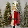 5.4 FT Tall Iron Fancy Christmas Nutcracker with LED Lights (Christopher in Red with Candy Cane) view 2