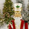 5.4 FT Tall Iron Fancy Christmas Nutcracker with LED Lights (Christopher in Red with Candy Cane) view 3