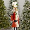 5.4 FT Tall Iron Fancy Christmas Nutcracker with LED Lights (Christopher in Red with Candy Cane) view 4