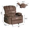 Adjustable Recliner Chair Massage Sofa Chair with Heated Function, Home Theater Single Recliner with 2 Cup Holders and Side Pocket, USB Port, Hold up to 300LBS, Brown view 2