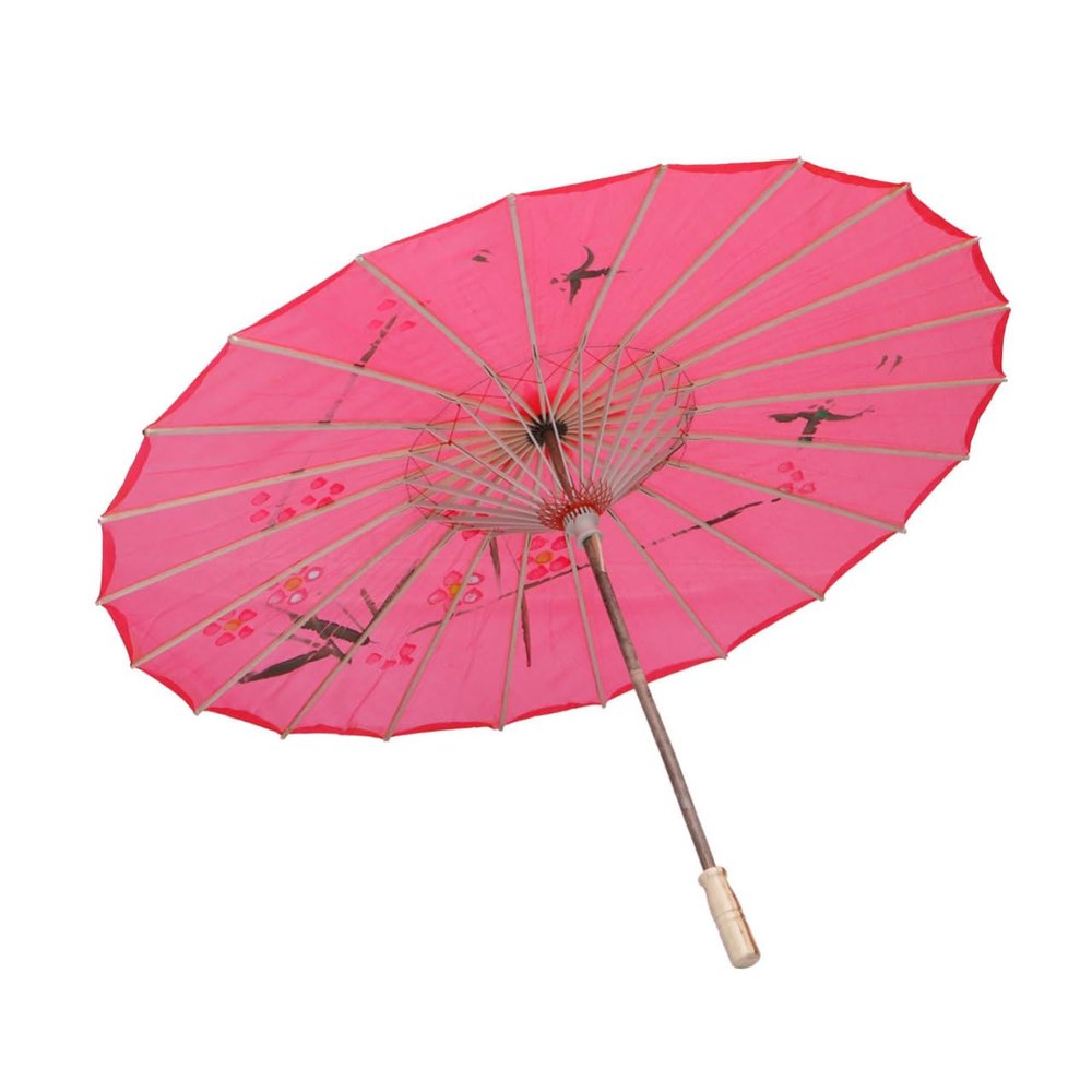 jojofuny Silk Flower Umbrella for Dance Large Decorative Oilpaper Parasol for Weddings Party Supplies and Photography Props Rose Red Reinforced Design