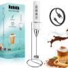 Nahida Rechargeable Milk Frother Wand for Coffee Include Stand - White view 1