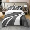 Abstract Swirls 100% Cotton Duvet Cover King Size, Black White Grey Bedding Set for Kids Boys Girls, Lines Comforter Cover Bedroom Decor, Modern Geometric Quilt Cover with 2 Pillow Shams view 1