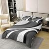 Abstract Swirls 100% Cotton Duvet Cover King Size, Black White Grey Bedding Set for Kids Boys Girls, Lines Comforter Cover Bedroom Decor, Modern Geometric Quilt Cover with 2 Pillow Shams view 3