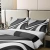 Abstract Swirls 100% Cotton Duvet Cover King Size, Black White Grey Bedding Set for Kids Boys Girls, Lines Comforter Cover Bedroom Decor, Modern Geometric Quilt Cover with 2 Pillow Shams view 4