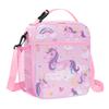 Clastyle Princess Insulated Kids Lunch Bag Large Thermal Cooler Bag for Girl Picnic School Lunch Box Tote, Pink Rainbow Cloud view 1