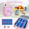 Clastyle Princess Insulated Kids Lunch Bag Large Thermal Cooler Bag for Girl Picnic School Lunch Box Tote, Pink Rainbow Cloud view 3