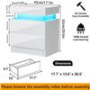 HOMMPA LED Nightstand, White Nightstand with Led Lights, Modern Night Stand with 2 High Gloss Drawers, Bedside Table Smart Night Table for Bedroom 20.5 Tall view 2