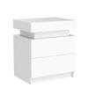 HOMMPA LED Nightstand, White Nightstand with Led Lights, Modern Night Stand with 2 High Gloss Drawers, Bedside Table Smart Night Table for Bedroom 20.5 Tall view 4
