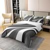 Abstract Swirls 100% Cotton Duvet Cover Full Size, Black White Grey Bedding Set for Kids Boys Girls, Lines Comforter Cover Bedroom Decor, Modern Geometric Quilt Cover with 2 Pillow Shams view 2