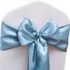 JFDYDM 50 Pack Dusty Blue Chair Sashes, Satin Chair Ribbons for Wedding Party Birthday Reception, Banquets Chairs Decorations, Dusty Blue Satin Chair Bows for Chairs view 1