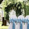 JFDYDM 50 Pack Dusty Blue Chair Sashes, Satin Chair Ribbons for Wedding Party Birthday Reception, Banquets Chairs Decorations, Dusty Blue Satin Chair Bows for Chairs view 2