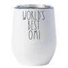 Funny Tumbler World's Best Omi Wine Glass 12oz Gifts From Daughter, Son - Best Omi Vintage Tumbler With Lid Present For Mom, Her, Women - Mother's Day, Happy Birthday, Christmas Cup Gifts view 1
