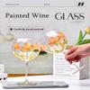 HIUHIU Painted Flower Wine Glasses Set of 2, Transparent Clear Long Stem Wine Glass Goblet Colorful Artisan Painted Drinking Glassware for Wedding/Party/Bar,A view 3
