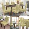 Abstract Golden Brush Dining Chair Covers Set of 4, Stretch Chair Protector Slipcovers Kitchen Chair Seat Covers Washable Chair Cover for Dining Room Party Holiday Mminimalis Geometric view 3