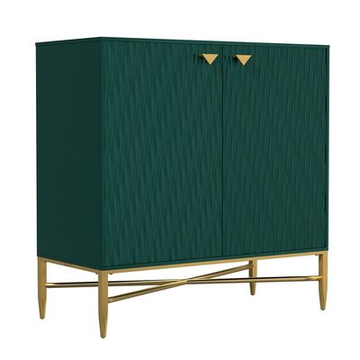 Modern Accent Cabinet with Doors, Sideboard Cabinet with Gold Metal Legs for Living Room,Entryway and Kitchen Dining Room,Green
