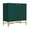 Modern Accent Cabinet with Doors, Sideboard Cabinet with Gold Metal Legs for Living Room,Entryway and Kitchen Dining Room,Green view 1