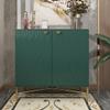 Modern Accent Cabinet with Doors, Sideboard Cabinet with Gold Metal Legs for Living Room,Entryway and Kitchen Dining Room,Green view 2