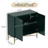 Modern Accent Cabinet with Doors, Sideboard Cabinet with Gold Metal Legs for Living Room,Entryway and Kitchen Dining Room,Green view 3