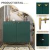 Modern Accent Cabinet with Doors, Sideboard Cabinet with Gold Metal Legs for Living Room,Entryway and Kitchen Dining Room,Green view 4
