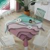 YOKOU Rectangle Tablecloth, Abstract Beach Modern Geometric Green Pink Waterproof Wrinkle Resistant Dinning Table Cloth Cover for Outdoor and Indoor, 60x60 Inch view 2