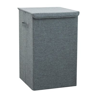 Laundry Hamper, Large Laundry Basket with Handle and Lid, Collapsible Clothes Basket Organizer, Clothes Storage Bins for Clothes Toys Towels (Color : Gray, Size : 63cm)