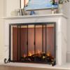 Fire Beauty Fireplace Screen, Wrought Iron Mesh, Baby Safe Spark Guard Protector with 2-Doors Large Flat Guard Screens (37.8 x 30.7 Inch) view 1
