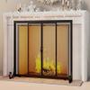 Fire Beauty Fireplace Screen, Wrought Iron Mesh, Baby Safe Spark Guard Protector with 2-Doors Large Flat Guard Screens (37.8 x 30.7 Inch) view 2