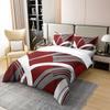 jejeloiu Stripes Duvet Cover 100% Cotton Geometric Bedding Set 100% Cotton Room Decor Geometric Red Grey Comforter Cover Set Twin Modern Striped Art Bedspread Cover Abstract Art 2Pcs Zipper view 3