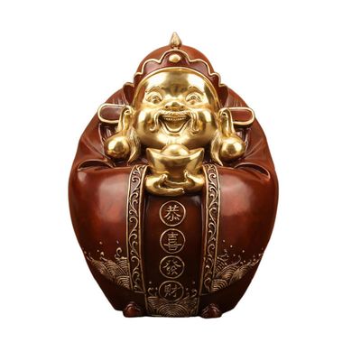 Top Brass CAI Shen Statue - God of Wealth and Fortune, Caishen Figurines & Sculpture, Tsai Shen Yeh - Feng Shui Decor & Gifts for Home, Feng Shui Statue, Chinese Decor & Gifts,Chinese New Year Gift