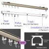 LIYI929GP Ceiling Or Wall Mount Curtain Tracks - 2M 3M 6M Ceiling Track for Curtains - Flexible Room Divider Curtain Rods - Aluminum Alloy Curtain Track Rail Set with Roller Hooks, Easy to Install view 2