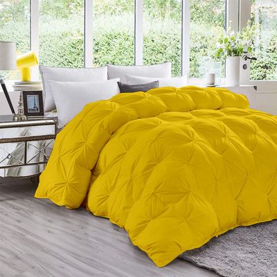 Home Decorative 1000-TC Pinch Pleated Down Alternative Comforter Alaskan King 120"x132" Inches 1-pc Comforte & 2pc Pillow Shams, 600 GSM Micro Fill & 4-8 Corner Tabs & Very Soft Fill Power