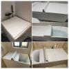 Bathtub Tray Dust-Proof Bathtub Cover Bathtub Tray, Multifunction PVC Shutter Bath Lid, Thickness 1.2CM Folding Insulation Cover Bath Shelf for Luxury Spa Or Reading Multifunctional (Color : White, view 2