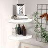 WEMYUFURN Floating Corner Shelves 2 pcs White 9.8"x9.8"x1.5" MDF, Kitchen Wall Cabinet, Floating Bookshelf, CD Wall Shelf, Floating Shelves for Home Dcor, and Space-Saving Design view 1