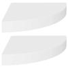 WEMYUFURN Floating Corner Shelves 2 pcs White 9.8"x9.8"x1.5" MDF, Kitchen Wall Cabinet, Floating Bookshelf, CD Wall Shelf, Floating Shelves for Home Dcor, and Space-Saving Design view 3