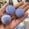 AtkitS Natural Blue Lace Agate Crystal Energy Ball Reiki Healing Gift Room Office Decoration Collection Hand Polished (Size : 60-70g) view 2
